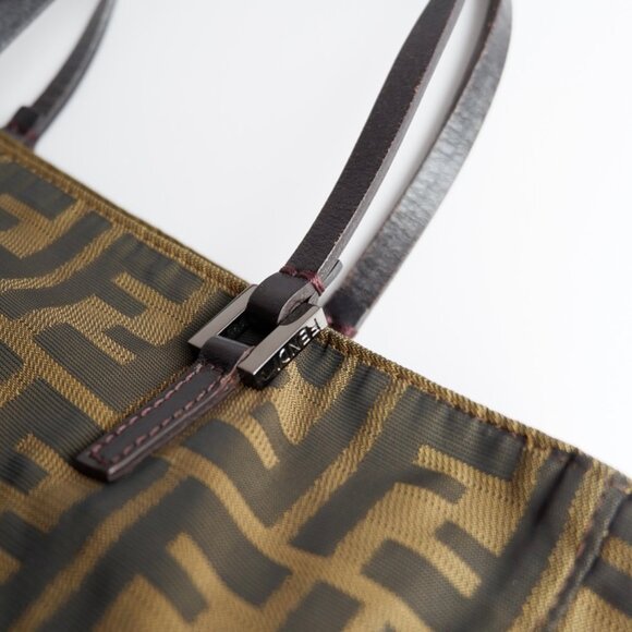 Authentic Preowned Vintage Fendi Brown Zucca Canvas Handbag - Picture 7 of 16